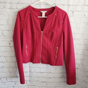 WHBM cropped pink zip jacket 10